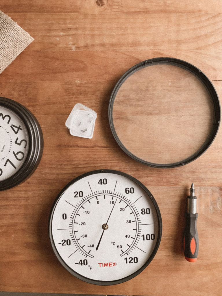 Image of thermometer with glass cover and frame removed. 